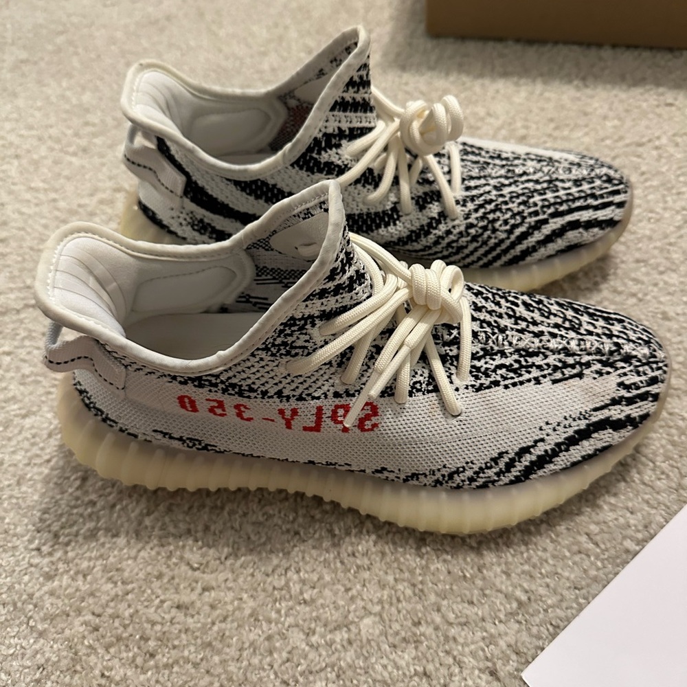 Adidas Yeezy Boost 350 V2 Black and White with Red Accents